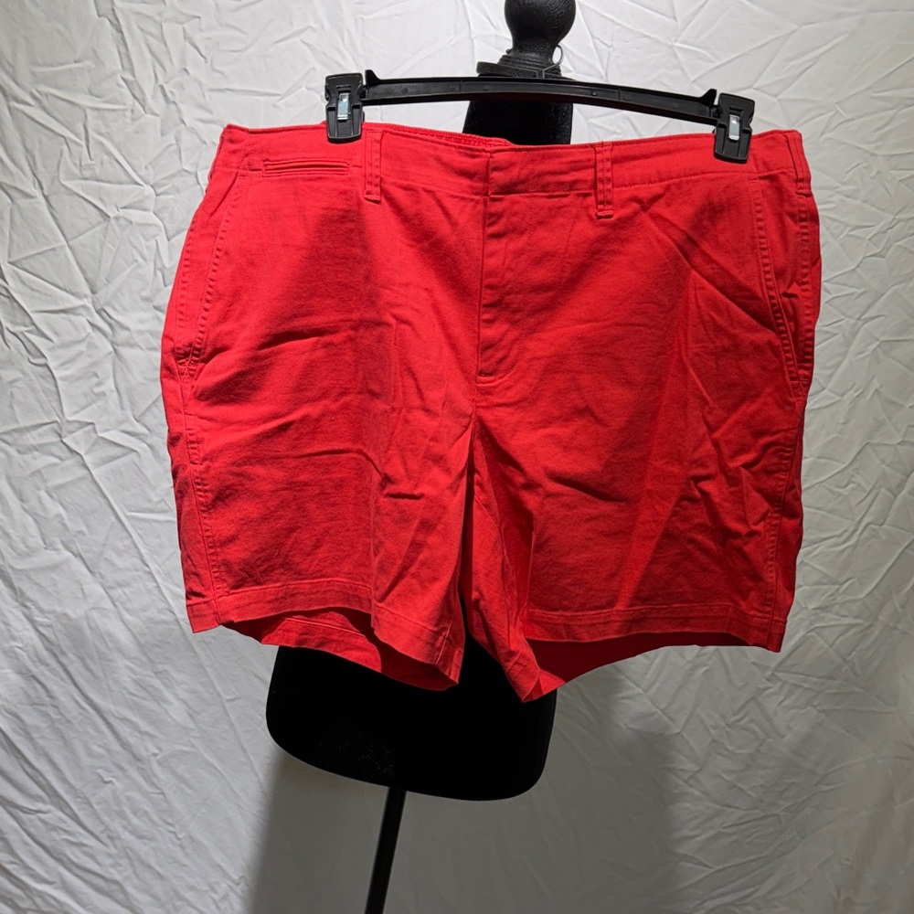 Lands' End Vibrant Red women’s Flat Front Shorts